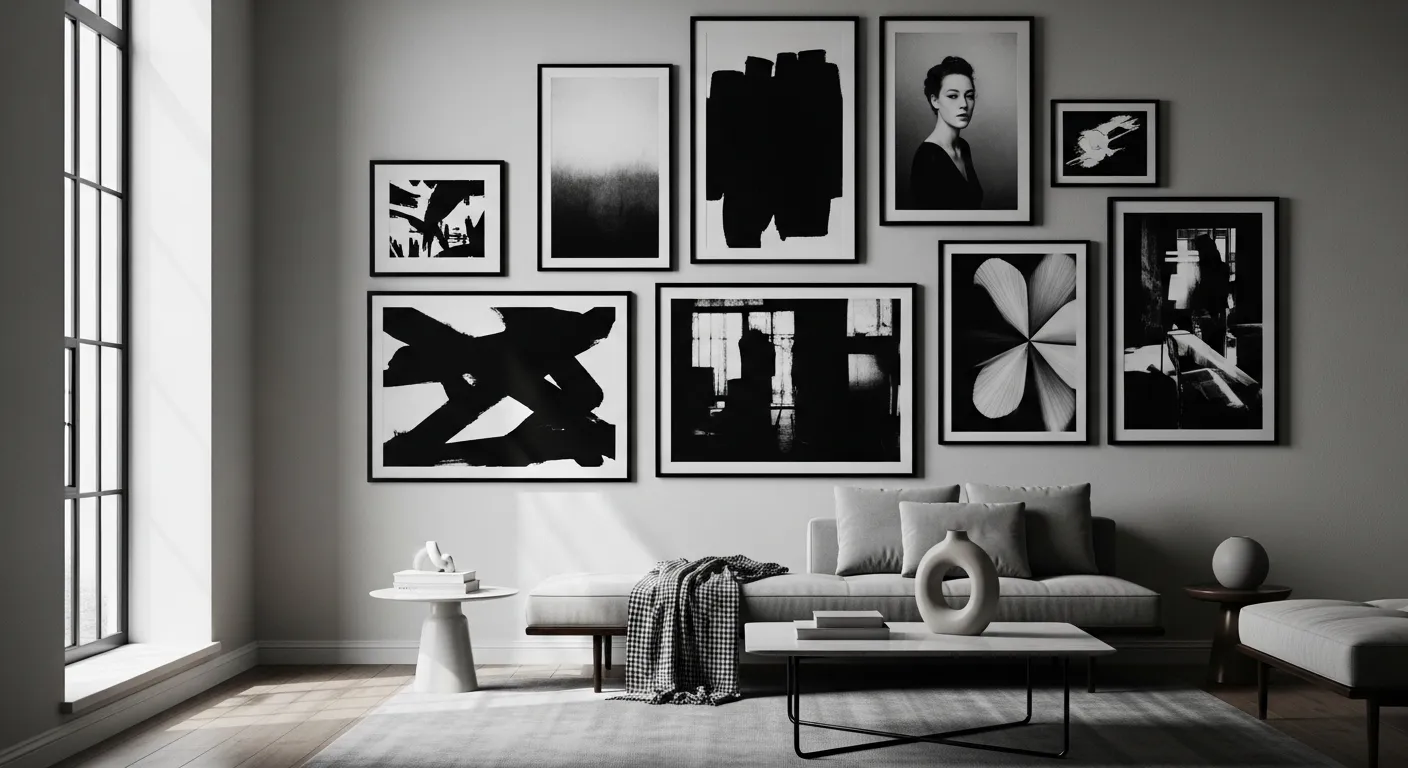 21 Black White Gallery Walls that make Bold Statement