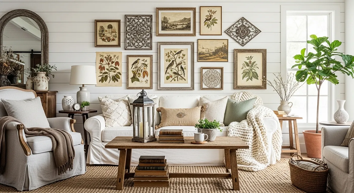 21 Rustic Farmhouse Gallery Wall Ideas for Homes