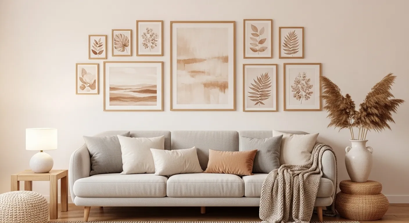 20 Cozy Living Room Gallery Wall Designs