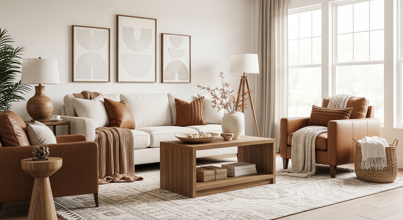 Brown and Cream Living Room Ideas