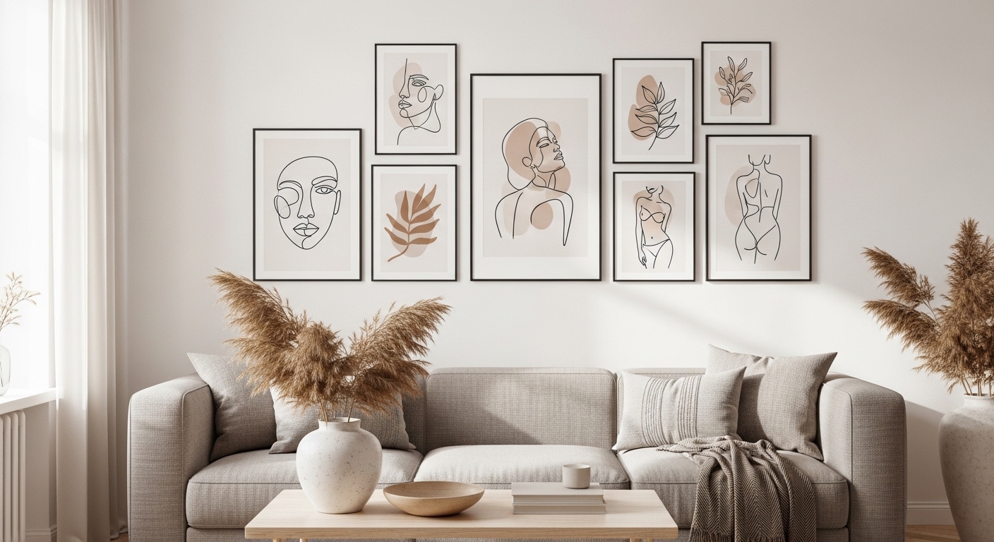 20 Minimalist Stylish Line Art Printables Wall Decor