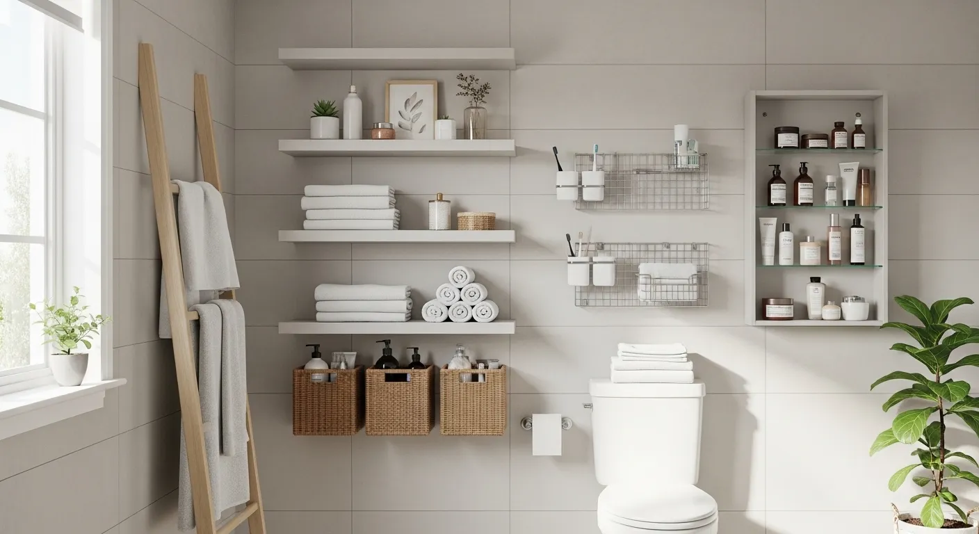 23 Bathroom Wall Storage Ideas For Towels And Toiletries