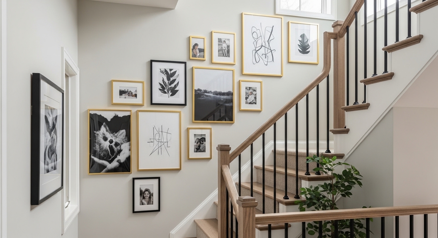 18 Staircase Gallery Wall Ideas That Make Your Stairs Look Designer-Styled