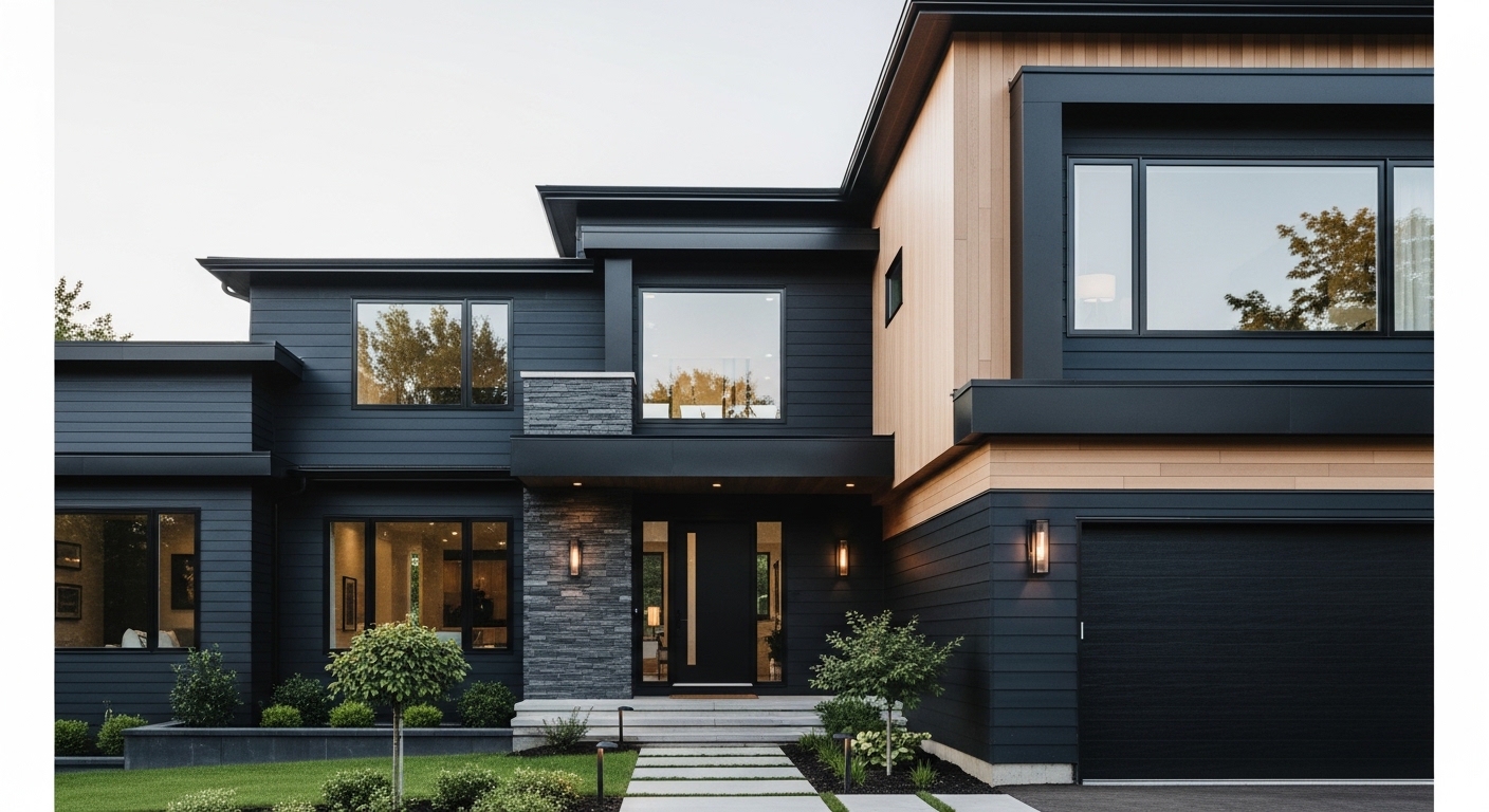Dark Exterior House Color Schemes