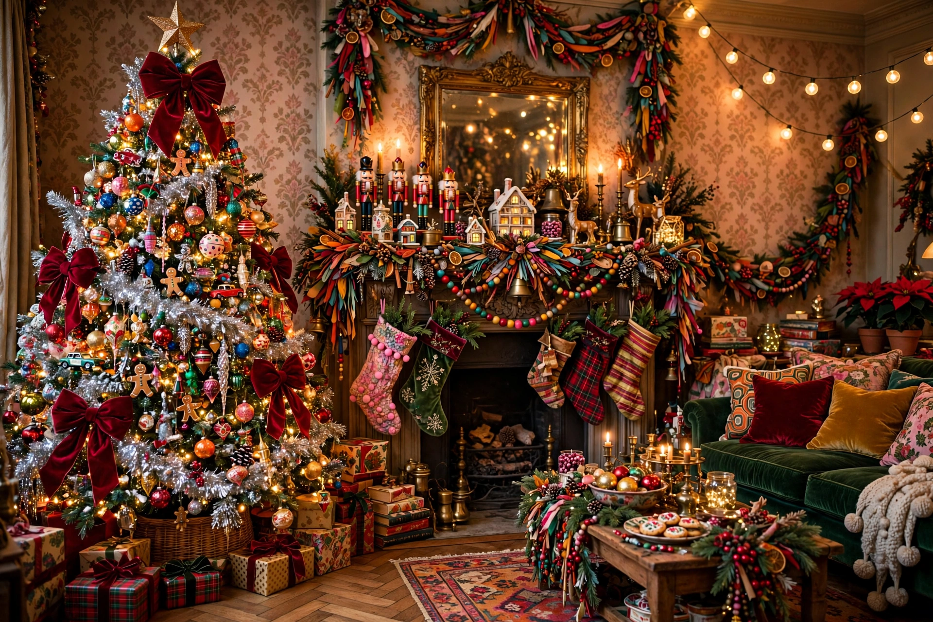 Maximalist Christmas Decor: Tinsel, Oversized Bows and Joyful More-Is-More Style