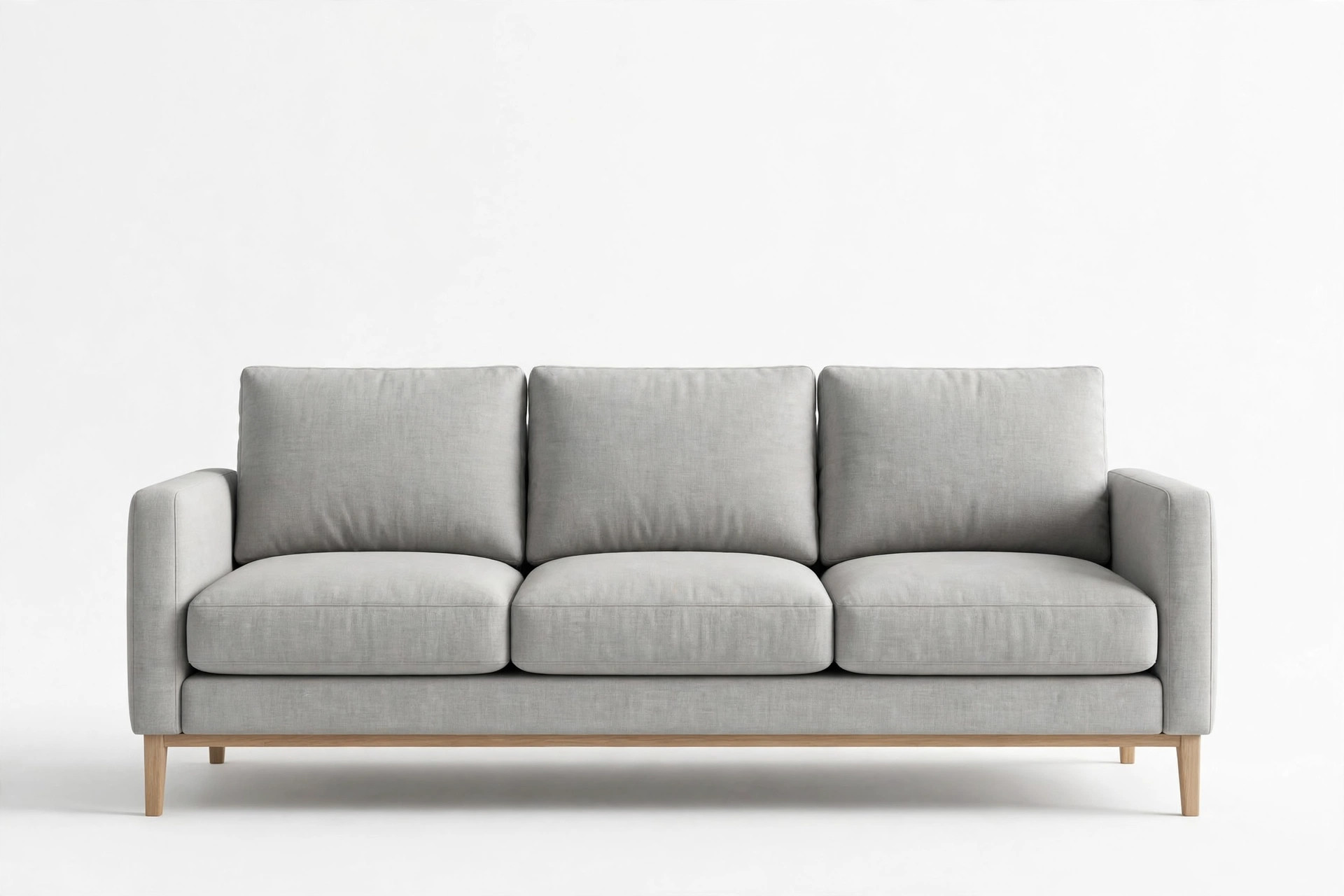 NessCarsti 82.67-inch Mid-Century Modern 3-Seater Fabric Sofa Couch, High-Density Rebound Foam, Grey