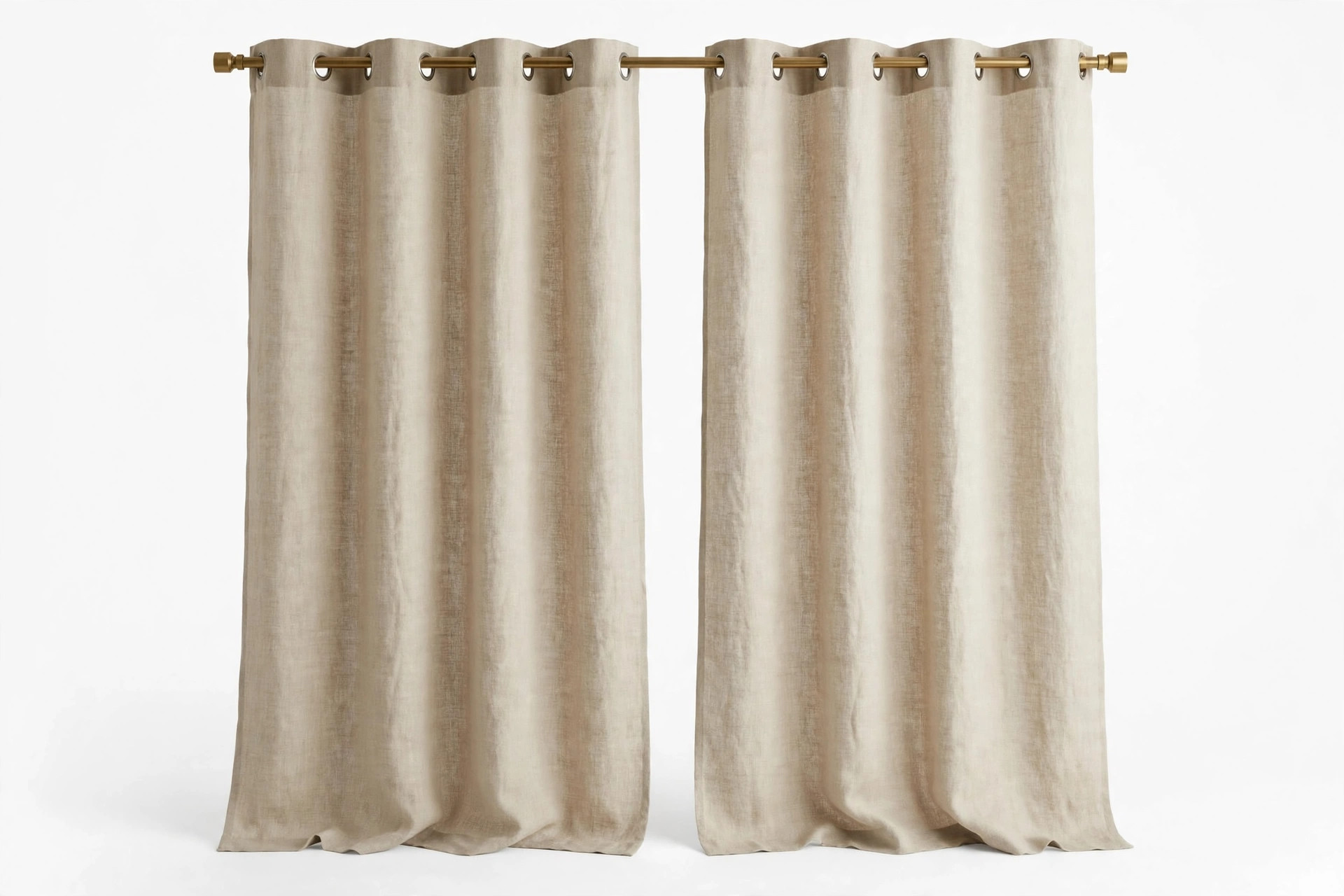 Joydeco Nature Linen Blackout Curtains, 84 inch Long, 2 Panels