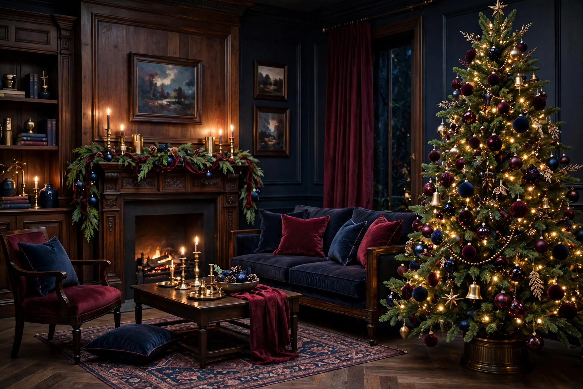 Modern Heritage Christmas Decor: Burgundy, Midnight Blue and Timeless Polish